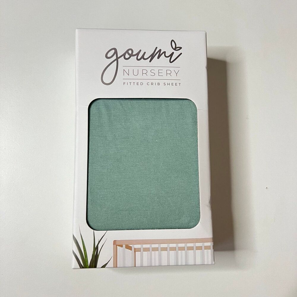 NEW Goumi Kids Sea Glass Blue Crib Sheet Bamboo Baby Organic Cotton